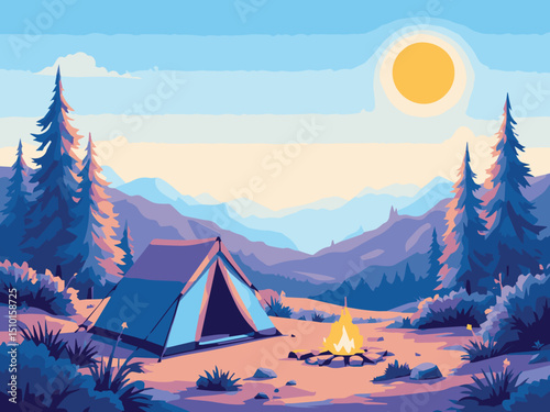 camping in the mountains