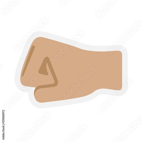 Left-Facing Fist Medium Skin Tone