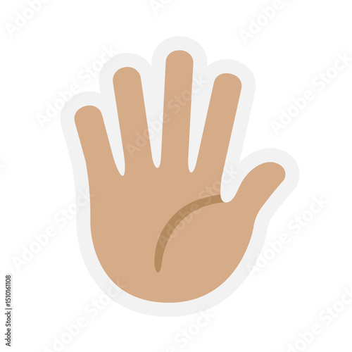 Hand with Fingers Splayed Medium Skin Tone