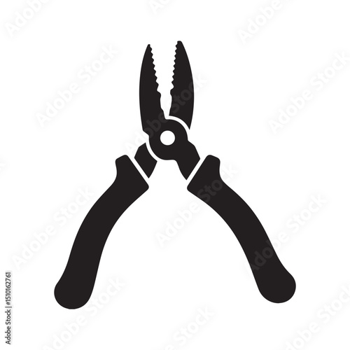 Wire cutters on white background vector illustration Silhouette white Background.