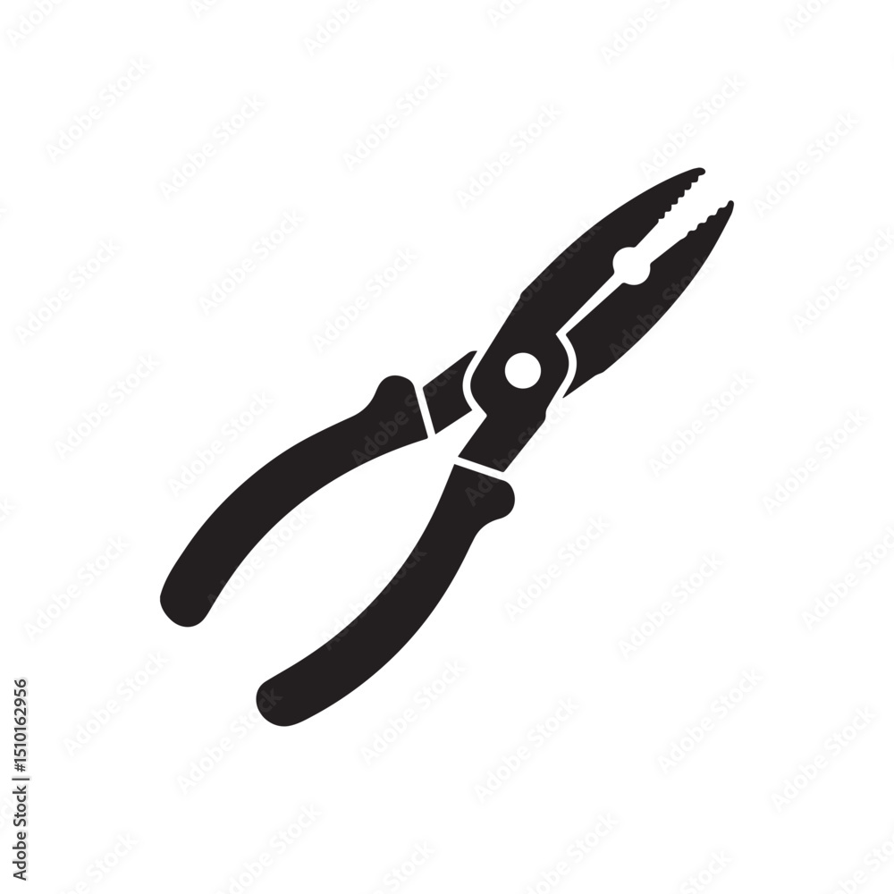 Obraz premium Wire cutters on white background vector illustration Silhouette white Background.