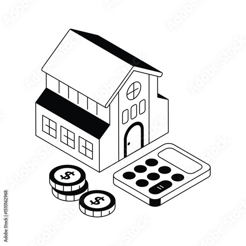 An isometric icon showcasing effective home budget planning