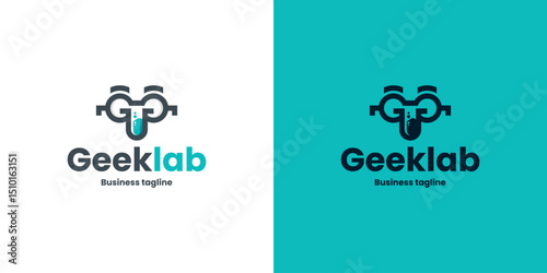 geek lab logo vector