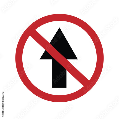 "Prohibited Direction: A bold visual message, the iconic "Do Not Go Straight" road sign boldly communicates the concept of direction with impactful simplicity.