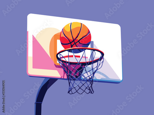 basketball hoop and ball