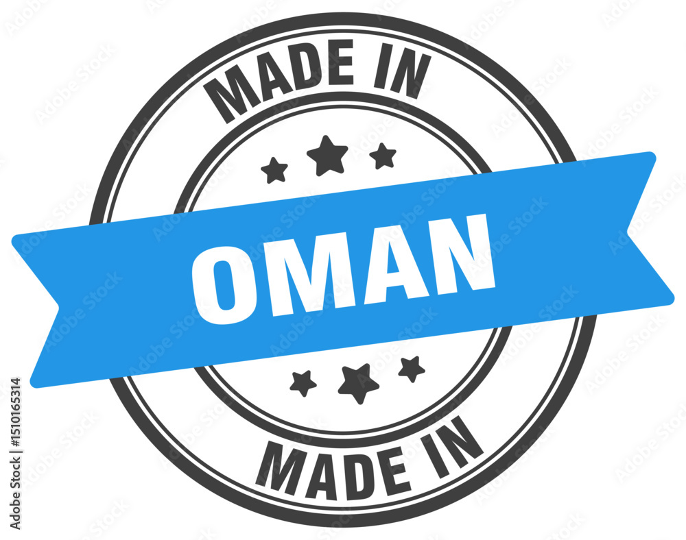 Fototapeta premium Made in Oman round sign. Made in Oman stamp.