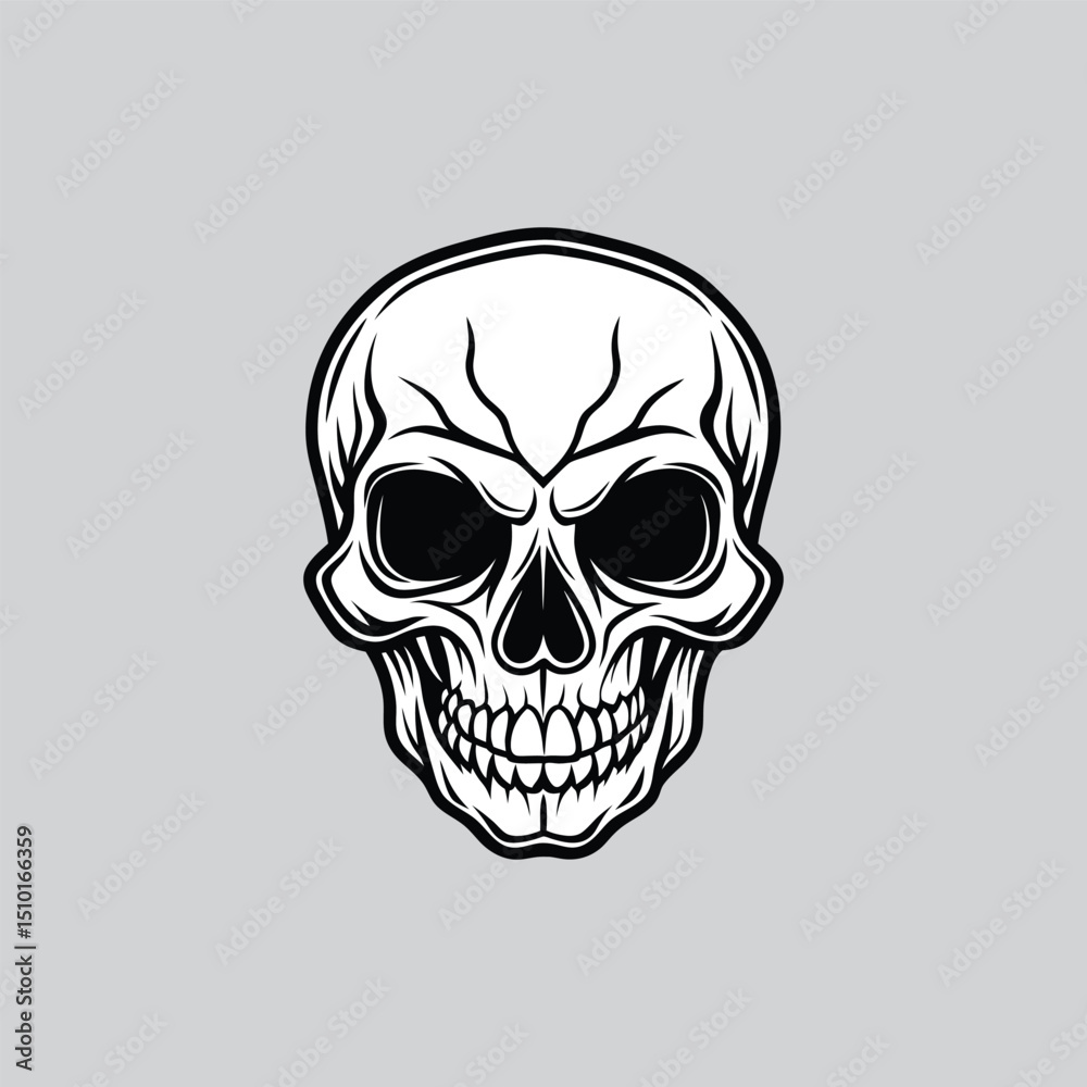 Fototapeta premium Creepy Skeleton Skull and Crossbones with vector design 