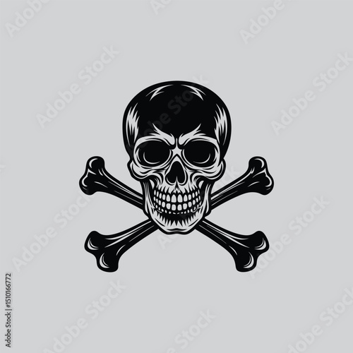 Vintage Skull and Crossbones Illustration A Dark and Edgy Design