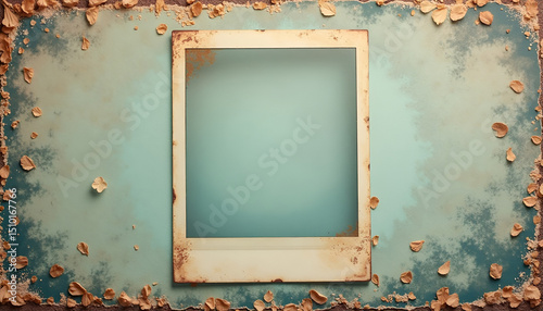 Vintage photo frame lies on a textured background, creating a sense of nostalgia and memory.