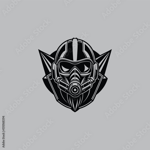 Futuristic Gas Mask Logo Design A Striking Blend of Technology and Fantasy