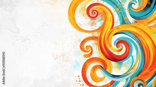 Colorful, swirled design background.
