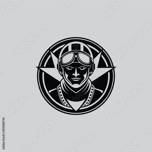 Vintage Aviator Retro Starburst Emblem Design