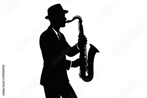 saxophone player silhouette