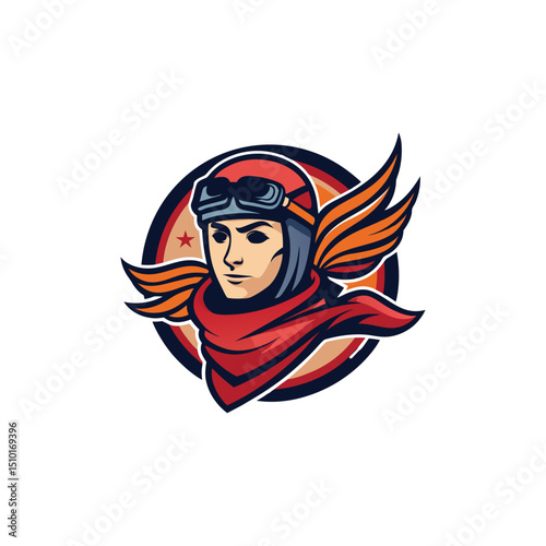 Vintage Aviator Retro Wings & Goggles Illustration