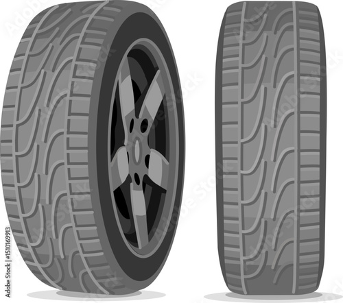Auto Tires Stack Icon – Automotive Spare Parts Concept

