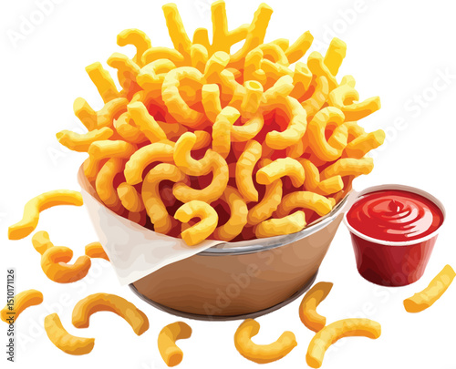 Perfect Combination of Cheese Snacks and Ketchup ,Delicious Snack