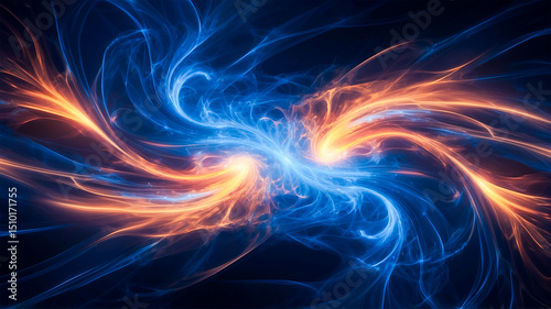 Beautiful abstract background. Blue and yellow flow.