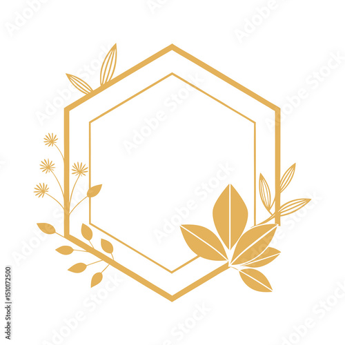 Geometric floral border frame elegant vector