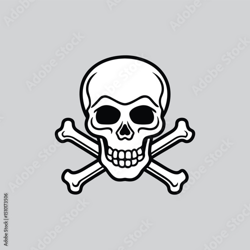 Skull and Crossbones A Classic Symbol of Danger and Mortality Illustration