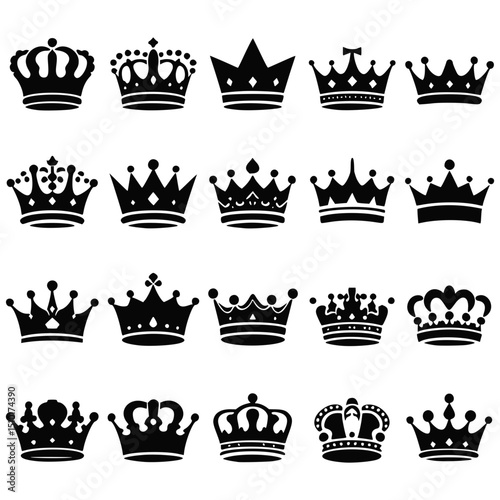 Collection of twenty four crown icons