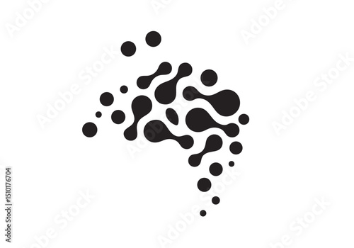 Abstract black liquid flowing design element