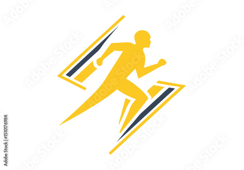 Fast runner lightning bolt energy speed power