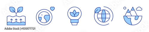 geothermal energy, environment, ecology. Environment Icon vector illustration. Line Duotone style. Editable stroke