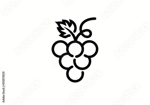 Simple line art graphic of a grape bunch