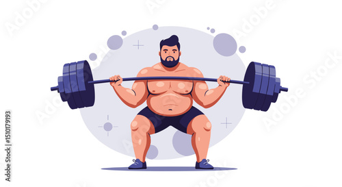 Man lifting heavy weights in gym showcasing fitness for fat people do sports  