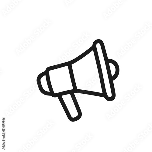 Simple Outline Bullhorn Announce Device Media Communication Marketing Icon