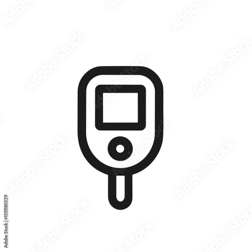 Minimalist Outline Diabetes Meter Health Device Test Machine Icon