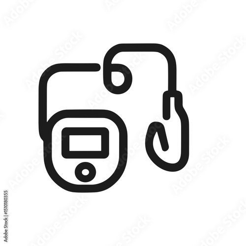 Simple Outline Isolated Medical Device Blood Pressure Monitor Line Icon