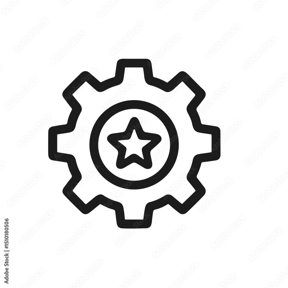 Minimalist Outline Star Gear Symbol Setting Technology Simple Icon Minimalist Outline Star Gear Symbol Setting Technology Simple Icon