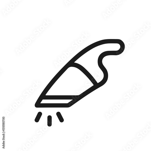 Minimalist Outline Handdrawn Vacuum Cleaner Appliance Cleaning Tool Icon