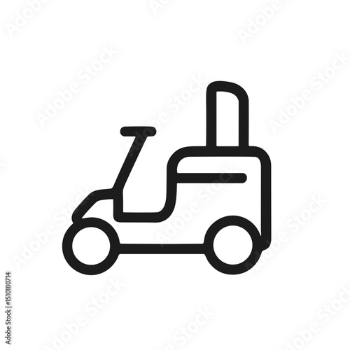 Minimalist Outline Mobility Scooter Line Art Pictogram Transportation Vehicle Icon