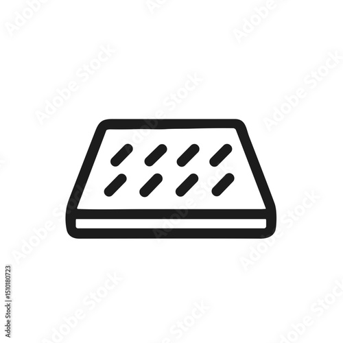 Outline Simple Mattress Single Bed Icon Sleep Furniture Illustration