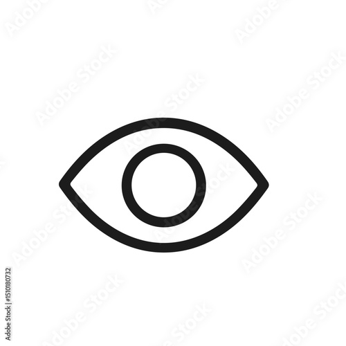 Simple Line Eye Symbol Vision Element Look Outline Icon Graphic
