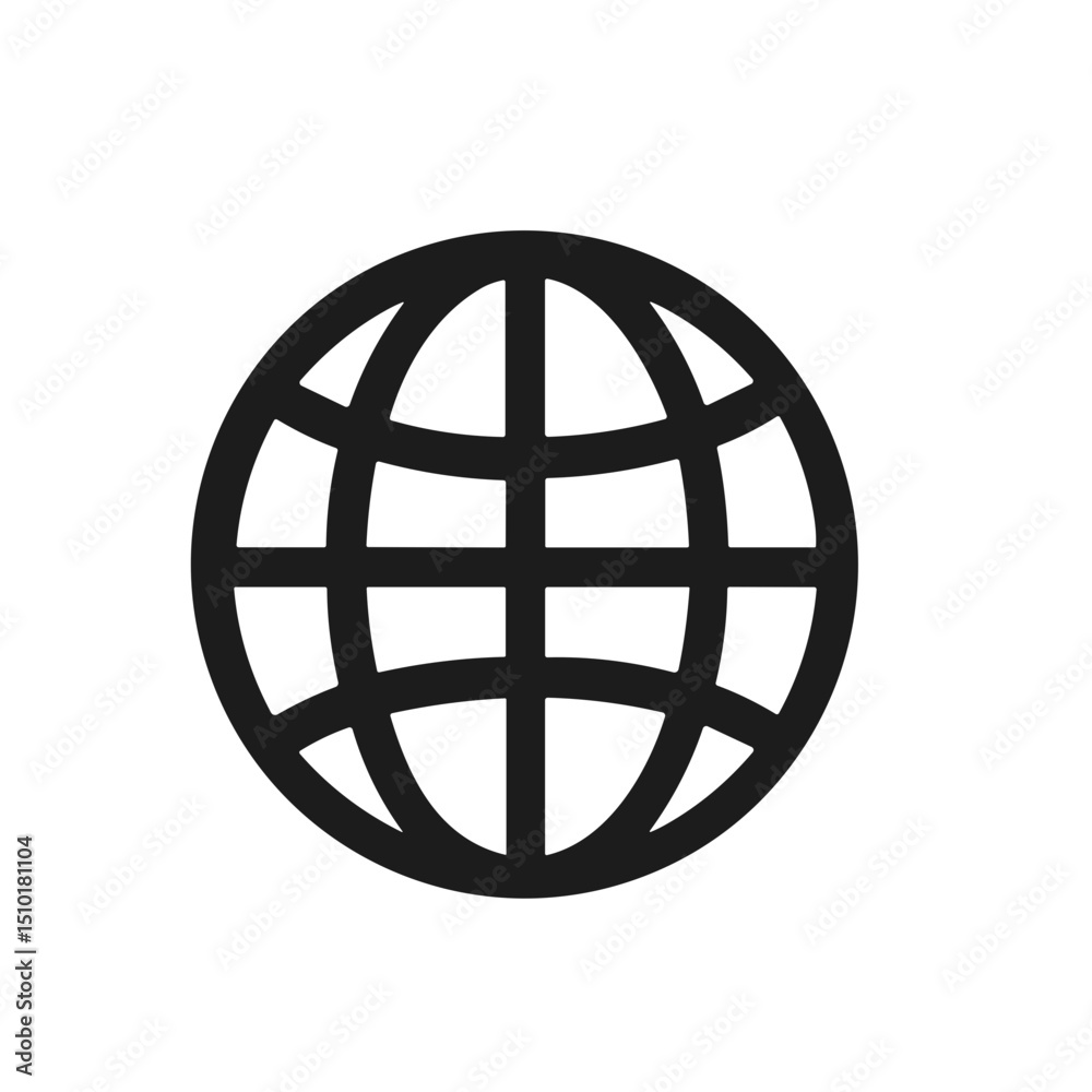Simple Thin Line Globe World Connection Network Communication Symbol Icon Simple Thin Line Globe World Connection Network Communication Symbol Icon