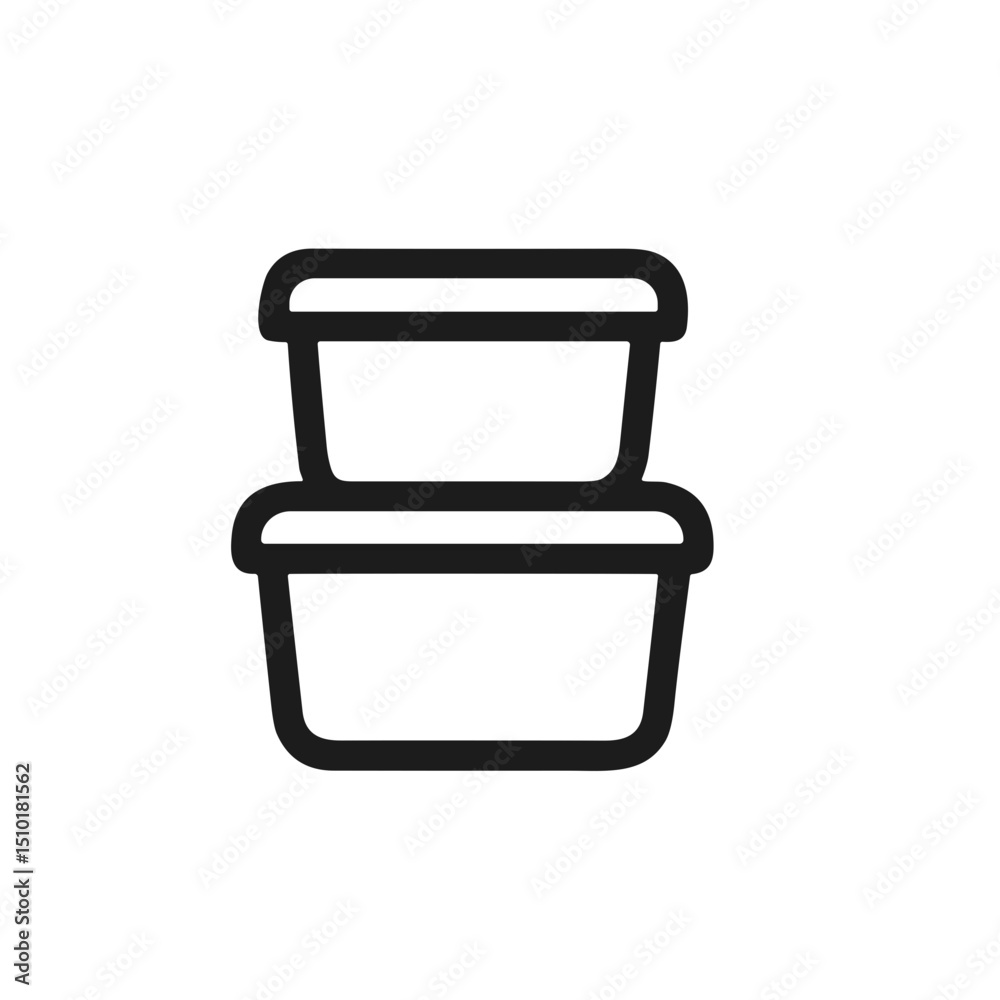 Simple Outline Stacked Food Container Box Illustration Icon Design Element Simple Outline Stacked Food Container Box Illustration Icon Design Element