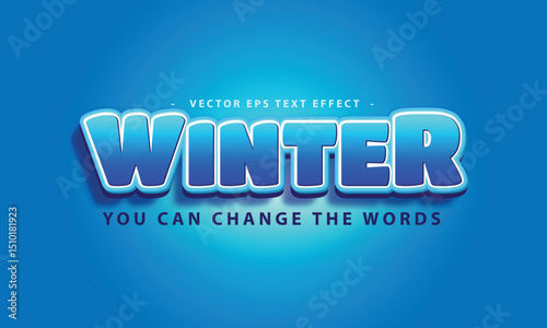 winter text with effect illustration