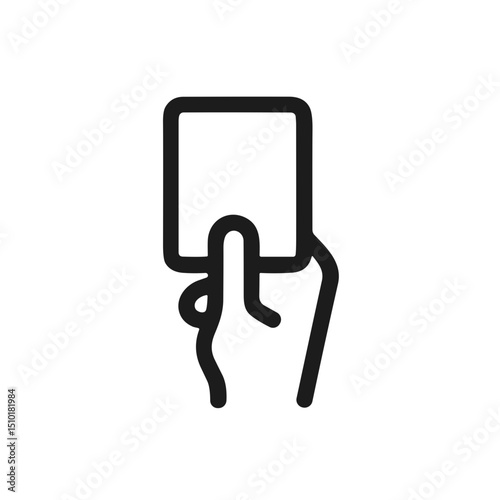 Minimalist Outline Hand Holding Card Illustration for Sport Event Icon