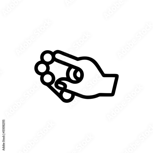 Hand holding fidget toy in minimalist line art style  