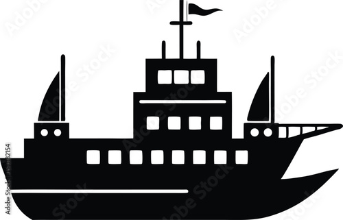 Ship stencils silhouette, Ship icon silhouette vector illustration