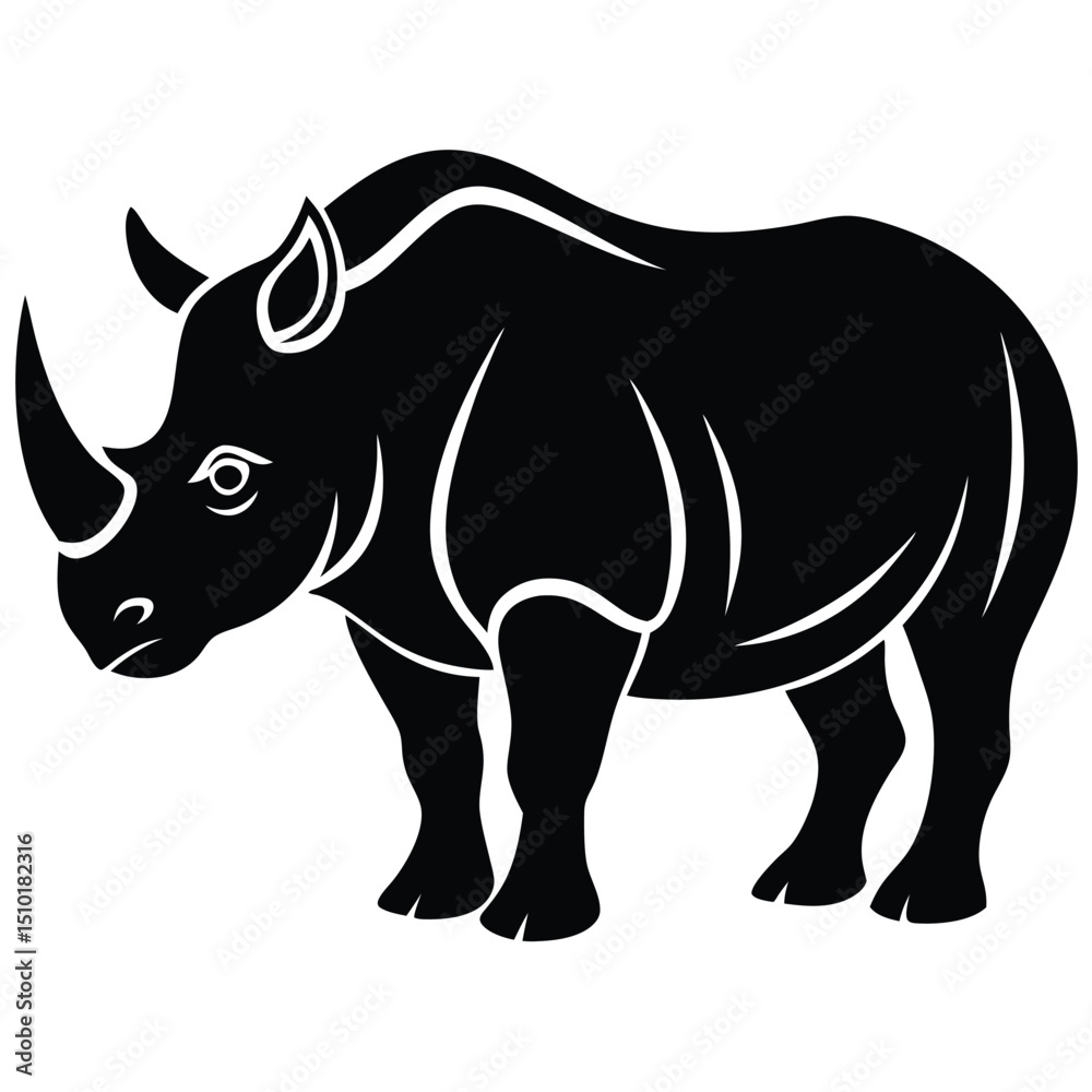 Fototapeta premium white rhino vector sihouette