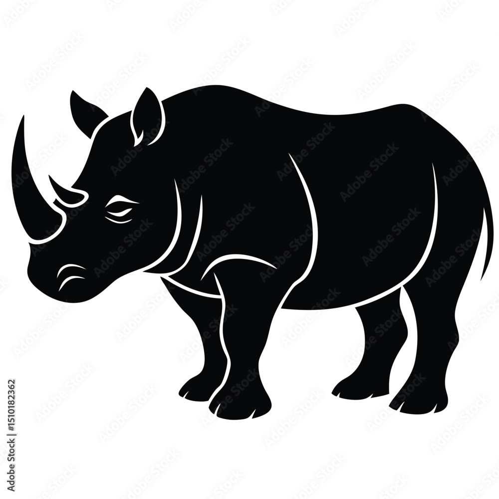 Fototapeta premium white rhino vector sihouette