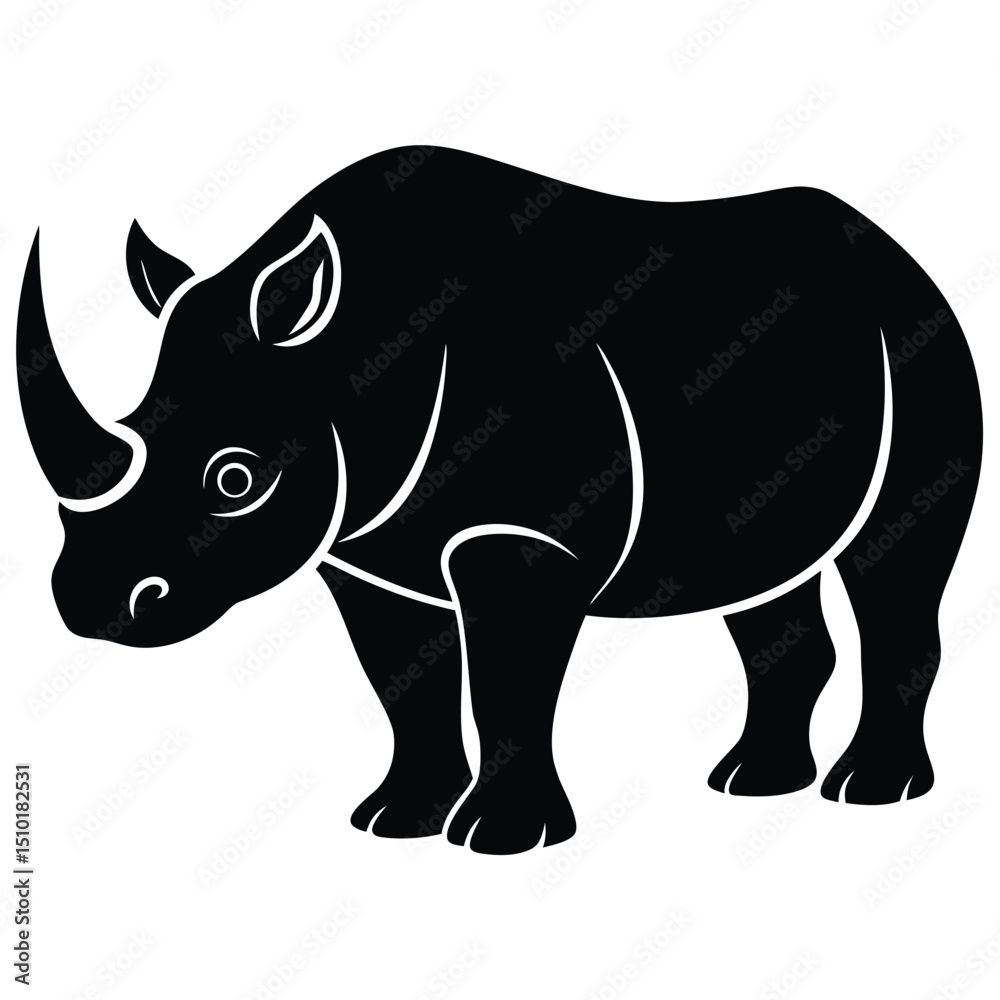 Fototapeta premium white rhino vector sihouette