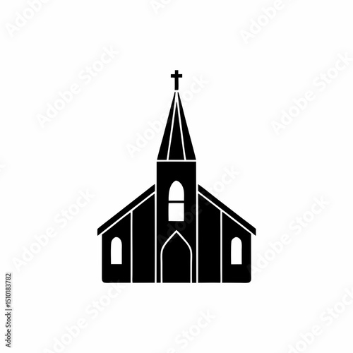 creative and simple minimal details Outline  church with steeple icon vector illustration 