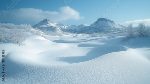 Snowy Winter Wonderland with Mountain Views