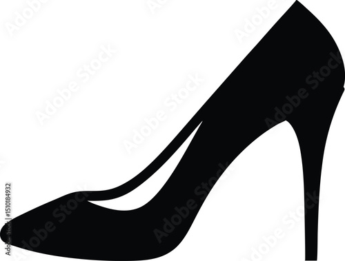 Shoe high heel silhouette vector illustration. High heels icon, woman shoes, Women's shoe icons button, vector, sign, symbol, logo, vector illustration design
