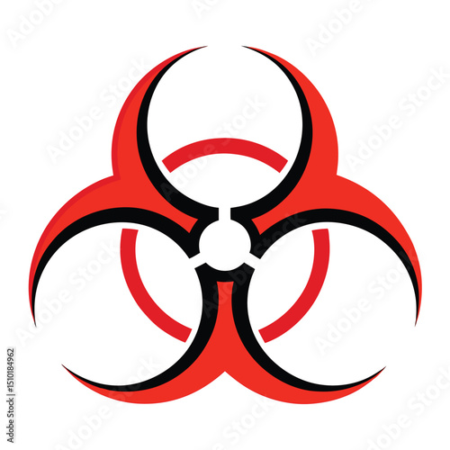 biohazard warning sign, biohazard symbol outline icon on white background